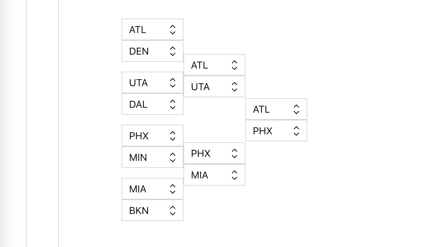 Sanity Studio tournament bracket example